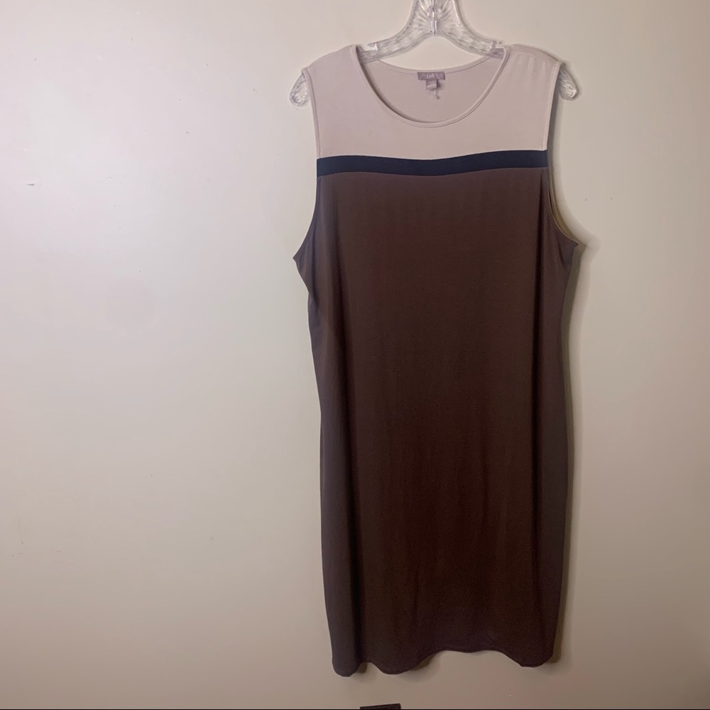 J. JILL Neutral Minimal Capsule Wardrobe Basic Sleeveless Dress - Picture 2 of 15
